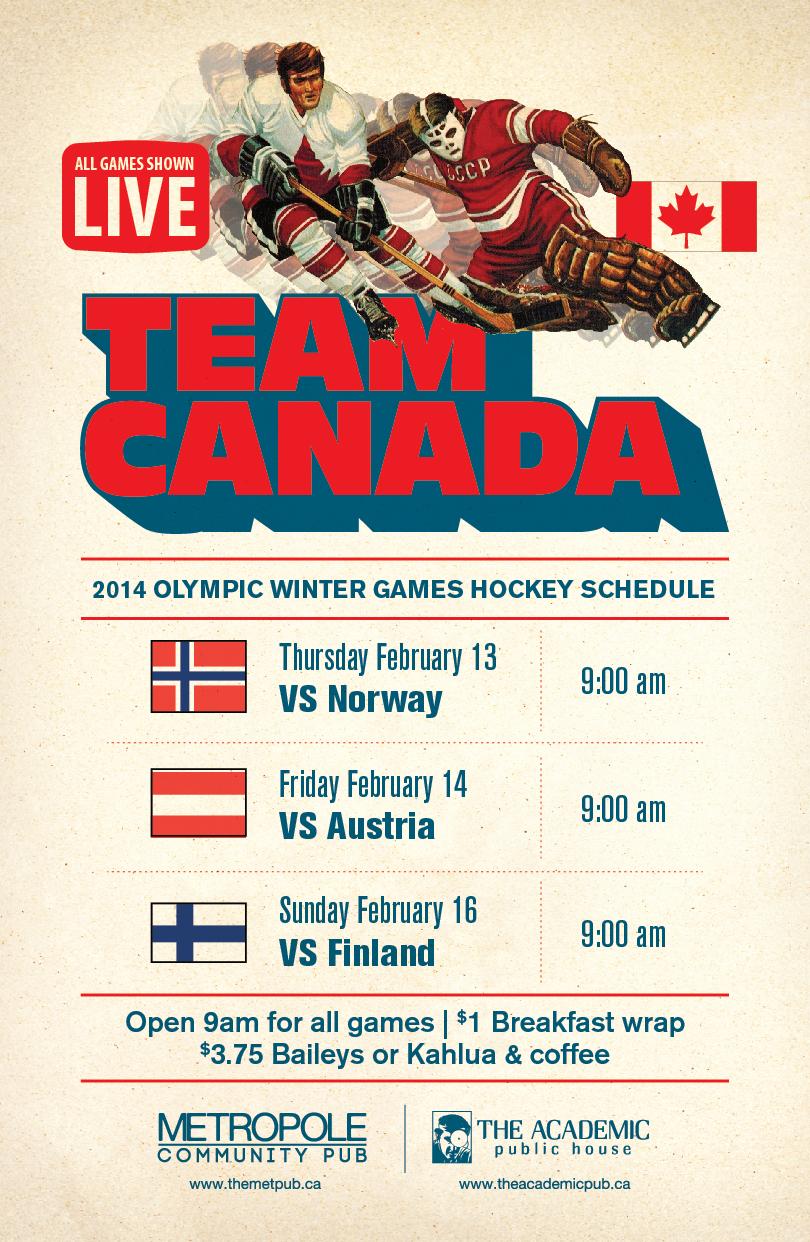 2014 Olympics Team Canada Hockey Games